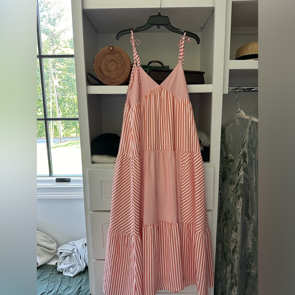 Boutique Pink Striped Maxi Dress
